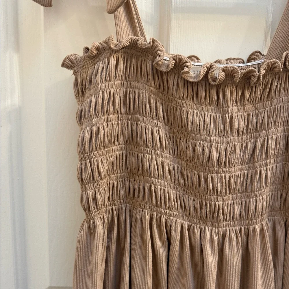 Tan Ruffle Tank Top - Picture 2 of 4